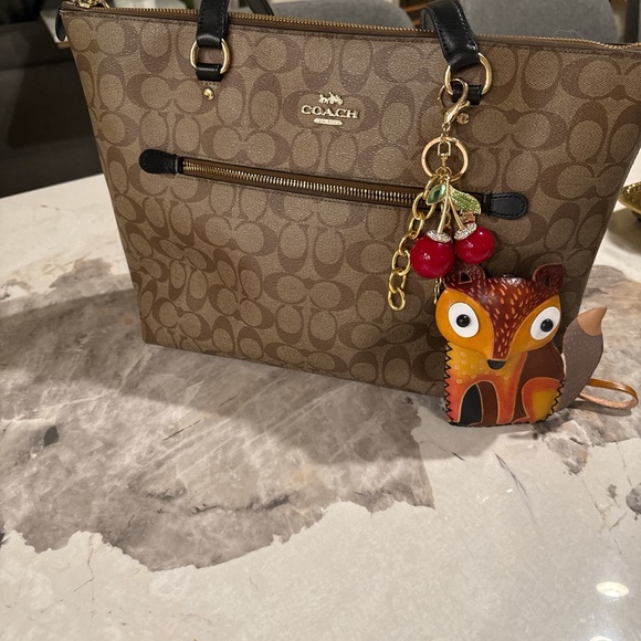 Coach Handbags - Coach Brown Tote Bag with Keychain